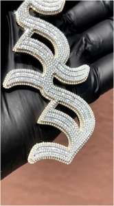 Colgante de Letra de Moissanita VVS Hip Hop de Plata 925 con Engaste Mosaico Galaxia, Dijes de Iniciales Personalizadas, Certificado GRA, Unisex - Product Image 2