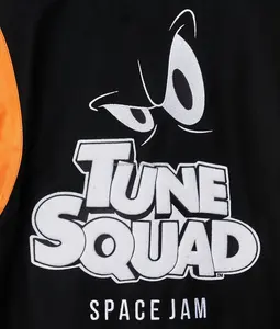 Veste Varsity élégante avec col en tricot côtelé avec fermeture à onglet deux poches à la taille manches en cuir deux couleurs-tissu en toile - Product Image 5