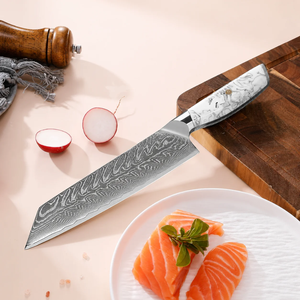 Cuchillo de Chef Profesional PRESTIGE BLADES de Acero Damasco Japonés, Hecho a Mano, Duradero, Ambidiestro, Hoja Fija Afilada, Moderno - Product Image 4