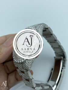 AARVA JEWELS หรูหรา มิโยตะ ไดมอนด์สแตนเลสสตีลทรงกลม 40 มม. อะนาล็อกควอตซ์ 20 มม. นาฬิกาแฟชั่นสำหรับทุกเพศ - Product Image 3