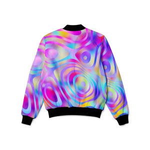 เสื้อแจ็คเก็ตบอมเบอร์ลายทรอปิคอลสำหรับผู้ชาย คอตั้ง ปิดด้วยซิป สไตล์ลำลอง เหมาะสำหรับใส่ในฤดูร้อน ผลิตจากโพลีเอสเตอร์ กันลม ดีไซน์สวมใส่สบาย - Product Image 6