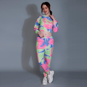Conjunto Deportivo para Mujer, Manga Larga, Pantalones con Cordón, Ropa Casual, Transpirable, Ligero, 100% Algodón, Ropa de Gimnasio, Ropa Deportiva - Product Image 3