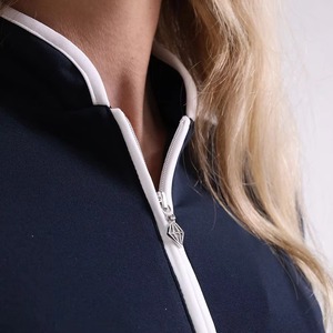 Women's Navy Sleeveless <b>Polo</b> Shirt Solid Color Knitted Quick Dry Casual Style Regular Fit 100% Polyester - Product Image 5