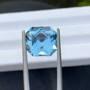 Topacio Azul, Gema Suelta, Corte Octogonal Asscher, Gema Natural Facetada, Piedra de Calidad - Product Image 2