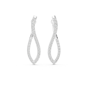 Pendientes de Oro Blanco de 14K con Diamantes Cultivados en Laboratorio, Redondos, para Mujer |   Ropa de Oficina |   Diamante Cultivado Nuevo - Product Image 1