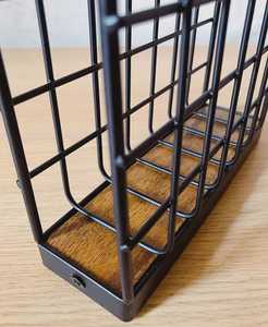 Stylish Metal Napkin Holder with Wooden Base – Modern Organizer for Kitchen and Dining <b>Table</b> Decor - Product Image 3