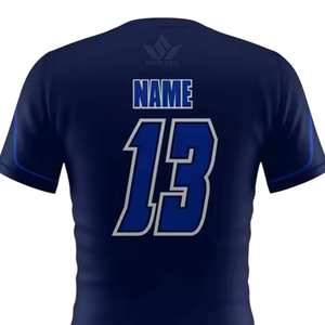 เสื้อวอลเลย์บอลแบบยูนิเซ็กซ์สีกรมท่า คอวี แขนสั้น ผ้าโพลีเอสเตอร์ซับเหงื่อ ระบายอากาศได้ดี ทรงพอดีตัว สำหรับผู้ใหญ่ ชุดกีฬาทีม - Product Image 3