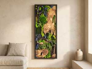 Tapiz de madera esmeralda, arte de pared, panel de naturaleza con contorno de musgo y bosque invernal, escultura de pared con efecto mirasur de madera y musgo, Bosque - Product Image 6