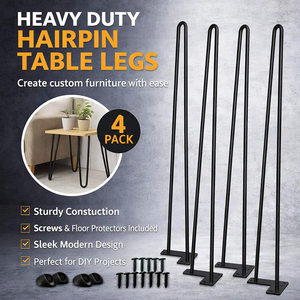 Patas Metálicas para Muebles, Patas de Mesa Tipo Horquilla de 28 Pulgadas, 4 Piezas, Resistentes, 2 Varillas, Patas Metálicas Industriales para Escritorio, EDPTBL011 - Product Image 6