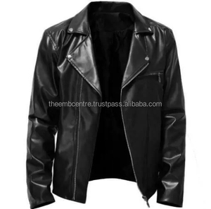 แจ็กเก็ตหนังผู้ชายทรงพอดีตัว - Product Image 1