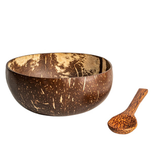 Juego de cuencos redondos de cáscara de coco con cuchara que incluye comida, ensaladas y fruteros para el hogar, cocina o fiesta, ideal para servir - Product Image 1