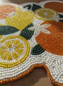 Cream Gold Embroidered Citrus <b>Table</b> <b>Runner</b> Cotton Bohemian Home Decor - Product Image 4