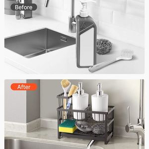 Support d'évier de cuisine pour éponges et gadgets avec égouttoir - Product Image 5