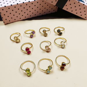 Natural Round Citrine Gemstone <b>Ring</b> Adjustable – Handmade <b>Plain</b> Band Birthstone Jewelry Bulk - Product Image 5