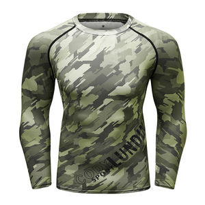T-shirt de compression homme Serpent Émeraude à manches longues, Rashguard MMA, Logo personnalisé, Spandex/Polyester 220g, Impression numérique, Séchage rapide - Product Image 4