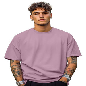 Men's <b>Plain</b> <b>Pink</b> Short Sleeve O-Neck T-Shirt 100% Cotton Regular Fit Casual Knitted Anti-Wrinkle Quick Dry Plus Size - Product Image 2