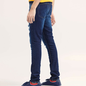 Jean pour homme coupe ample style décontracté streetwear jambe large droite en denim de coton délavé vintage – Grande Vente - Product Image 4