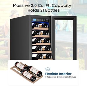 Frigorifero per Vino da 12 Pollici, da Incasso o Indipendente, con Capacità per 21 Bottiglie di Vino - Product Image 4