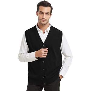 2025 <b>Men's</b> Lightweight Thermal Cardigan <b>Sweater</b> <b>Vest</b> Solid Knitted Vintage Decoration for Winter - Product Image 5