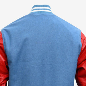 Veste Letterman universitaire vintage à manches en cuir avec broderie en chenille et patch de laine pour hommes personnalisée OEM - Product Image 4