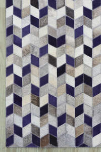 Tapis en cuir contemporain Rectangle Colorblock Pattern pour salon et salle à manger de luxe - Product Image 3