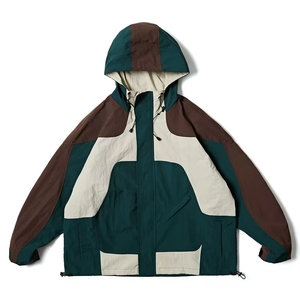 Chaqueta Deportiva de Estilo Americano con Logotipo Personalizado, Chaqueta Vintage Holgada para Hombre, Chaqueta con Capucha Resistente al Viento - Product Image 5