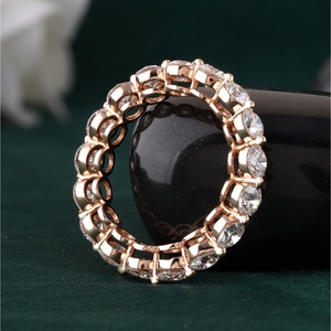 2.51 CT Round Lab Grown Diamond Eternity Band 14K Rose Gold Shared Prong Elegant Diamond <b>Rings</b> - Product Image 3