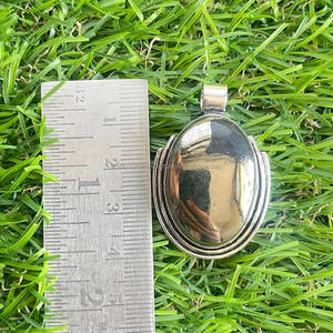 Colgante de Plata de Ley 925, forma ovalada, piedra preciosa de pirita, colgante hecho a mano, colgante de plata de diseñador, regalo para aniversario - Product Image 1