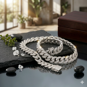 925 <b>Silver</b> Yellow Cuban Chain Link Bracelet with Moissanite Diamond 7MM Hip Hop Jewelry <b>for</b> <b>Men</b> and Women diamond luxury gifts - Product Image 6
