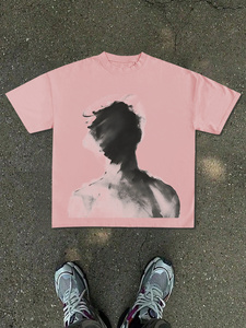 T-shirt et short de streetwear en coton 100% avec impression graphique personnalisée de haute qualité, fermeture élastique à la taille, respirant, tendance, pas cher - Product Image 1