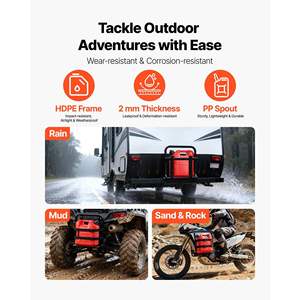 Réservoir de carburant portable anti-fuite sécurisé de 2,5 gallons (15 L/min débit max) avec échelle graduée, pour voitures, rouge, 1 unité - Product Image 5