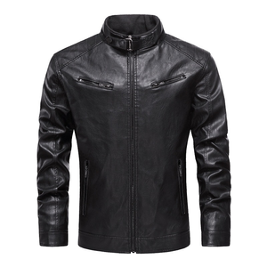 Custom Made <b>Men</b> Genuine Leather Printed <b>Biker</b> Motorcycle Jacket Waterproof Breathable Standard Fit Zipper OEM Wholesale - Product Image 2