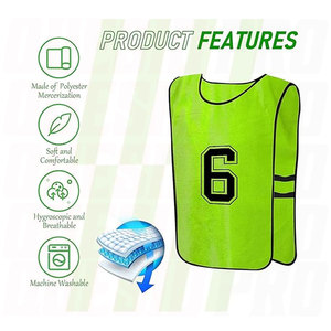 Scrimmage Training Vest Reversible Numbered Team Sports Pinnies <b>Soccer</b> Practice Jerseys Lightweight Breathable Mesh Bibs - Product Image 2