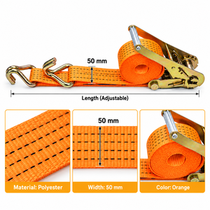 Meilleure Vente Provina Sangle d'arrimage à cliquet 2 pouces 5 tonnes avec impression de logo personnalisé, boucle en acier et crochet en J pour transport de marchandises en polyester - Product Image 4
