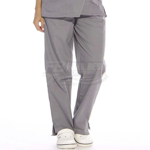 Blusa Médica Gris para Mujer, Cuello en V, Mezcla de Algodón, Tejido de Punto, con Dos Bolsillos, Uso Hospitalario, Diseño Personalizado, Servicio OEM - Product Image 6