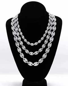 Cadena de Diamantes Moissanite con Eslabones Ovalados de Lujo, Collar Hip Hop con Incrustaciones de Diamantes, Joyería VVS, Accesorio de Moda Unisex Premium - Product Image 2