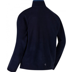 Men's Navy Fleece Jacket Stand Collar Full Zip Windproof Casual Autumn Wear Polyester Material <b>Dot</b>/Heart Pattern - Product Image 2