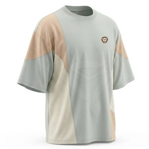 เสื้อยืดผู้ชายคุณภาพสูงทรงดรอปโชว์เดอร์ สีพื้น แขนสั้น เหมาะสำหรับแฟชั่นประจำวัน - Product Image 2