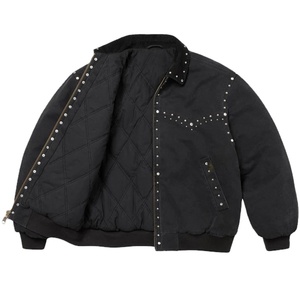 Chaqueta Bomber Western de Pana Roja para Hombre con Remaches, Cremallera y Cuello Vuelto para Otoño - Product Image 5