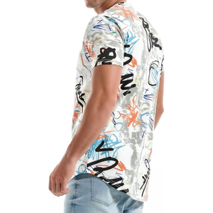 Camiseta de manga corta con estampado hipster hip hop para hombre |   Camiseta informal con estampado gráfico para un estilo urbano y moderno - Product Image 5