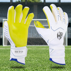 Gants de gardien de but de football pour jeunes, couleur blanche, bonne qualité, avec protection des doigts, en latex allemand, pour la protection du poignet. - Product Image 3