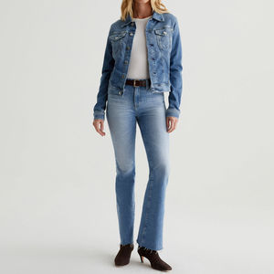 Chaqueta vaquera corta para mujer, ropa de calle de lujo, abrigo informal de mezclilla para colecciones de ropa de boutique - Product Image 1