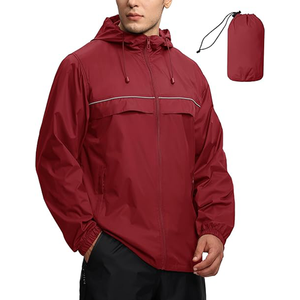 Veste coupe-vent pour homme, imperméable, zippée, pour randonnée en plein air - Product Image 5