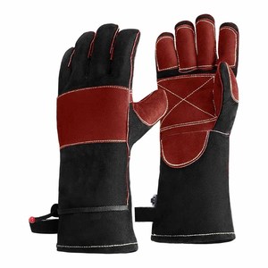 Nouvelles gants de soudure en cuir de vachette pleine fleur, paume renforcée, résistants aux chocs, ignifuges, pour la lutte contre les incendies et le barbecue - Product Image 1