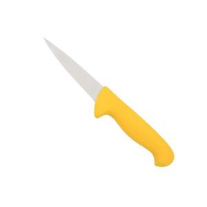 Couteaux à désosser à manche jaune avec lame étroite et pointue argentée, poignée ergonomique confortable, protection des doigts pour le désossage de la viande - Product Image 3