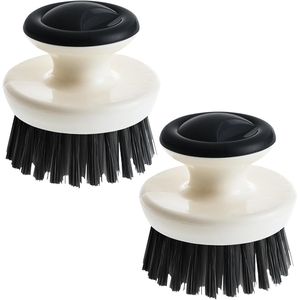 Cepillo de limpieza de platos con mango ergonómico y cerdas rígidas para fregadero, fácil de usar en la palma de la mano - Product Image 1