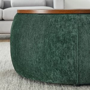 2 in 1 Green (25"x25"x14.7") Round <b>Storage</b> Ottoman Work As End Table and Small <b>Seat</b> Stools & Ottomans" - Product Image 5