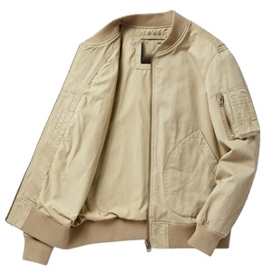 แจ็กเก็ตเบสบอลลำลองของผู้ชายเสื้อแจ็กเก็ตนักบินคอตั้งใส่ฤดูใบไม้ร่วงและฤดูหนาวโลโก้ออกแบบได้ตามต้องการ - Product Image 1