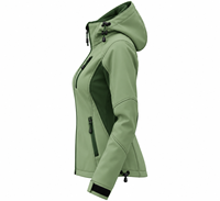 Veste Softshell Technique Femme Olive/Sauge la Plus Vendue, Imperméable, à Capuche, avec Poches Zippées – Fournisseur en Gros pour Marques Privées