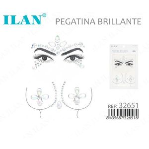 Adesivi Glitterati per il Viso ILAN 32651, Decorazioni Brillanti per Occhi e Labbra - Product Image 3
